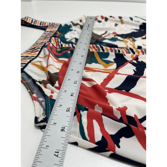 BCBGMaxAzria Paint Splatter Mini Shift Dress Sleeveless Square Neck Multicolor S - Picture 7 of 8